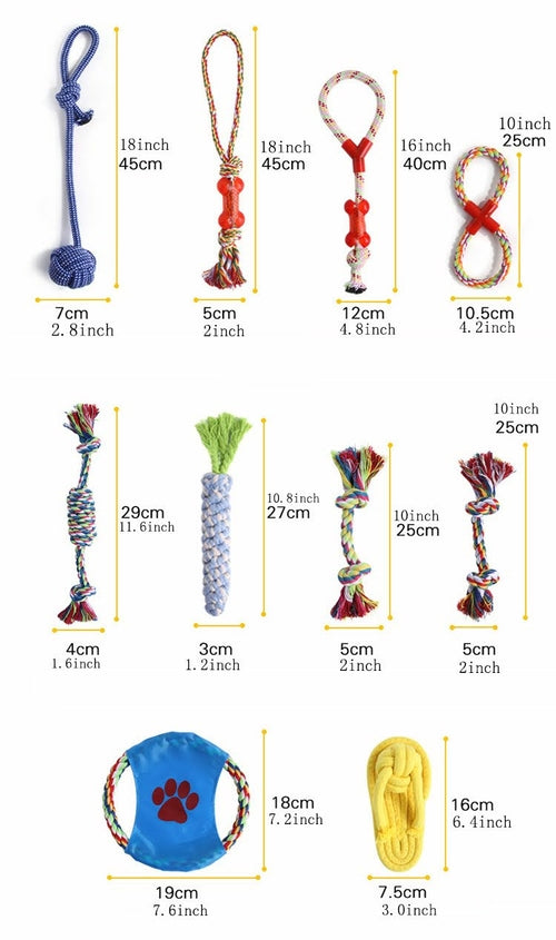 10 pakk med leker til hund