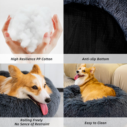 Fluffy komfortseng for hund og katt - beroligende og vaskbar