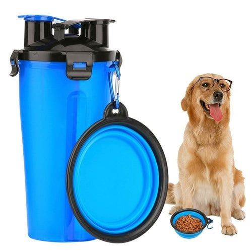 2 i 1 drikkeflaske og skål for hund