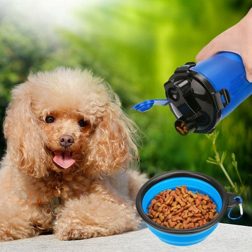 2 i 1 drikkeflaske og skål for hund